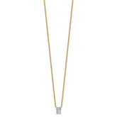 14k 1/2 carat Lab Grown Diamond VS+ F+ Radiant Complete 18 inch Four Prong Pendant Necklace